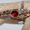 Vintage Pin Ruby Pink And Iridescent Stone