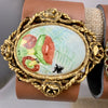 Cherish the Past with Antique Ceramic Pins over Leather Bracelets