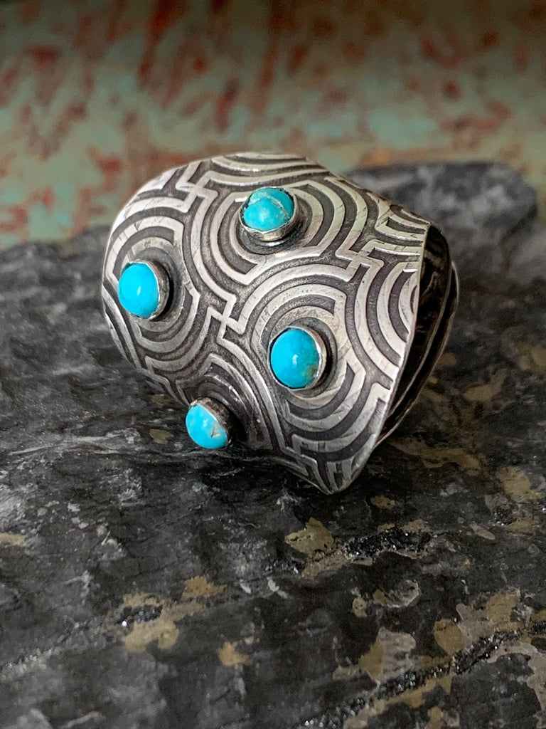 Swirls around Turquoise Ring