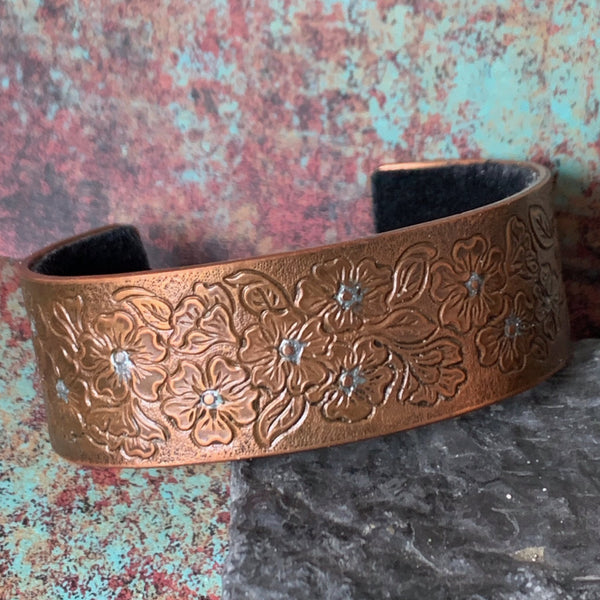 Copper Floral Cuff