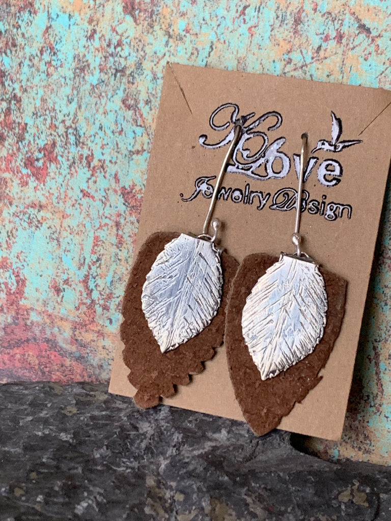 Leather and Silver Make a Match Earrings