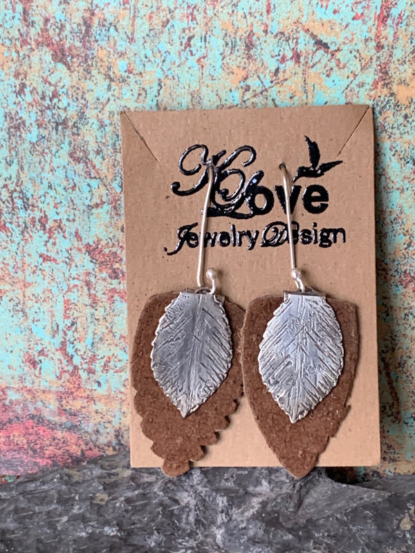 Leather and Silver Make a Match Earrings