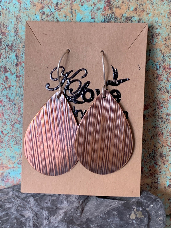 Copper Rain Drop Earrings