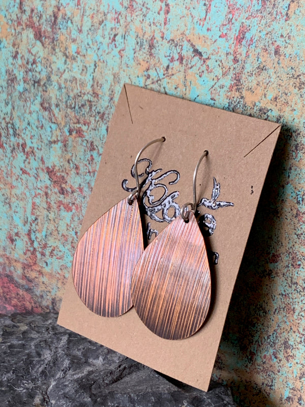 Copper Rain Drop Earrings