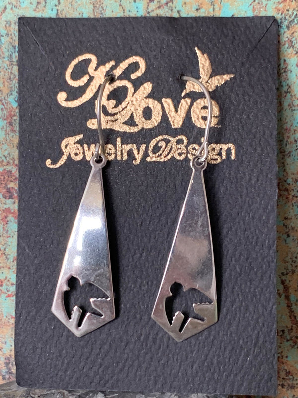 Flying Love Dove Sterling Silver Earrings