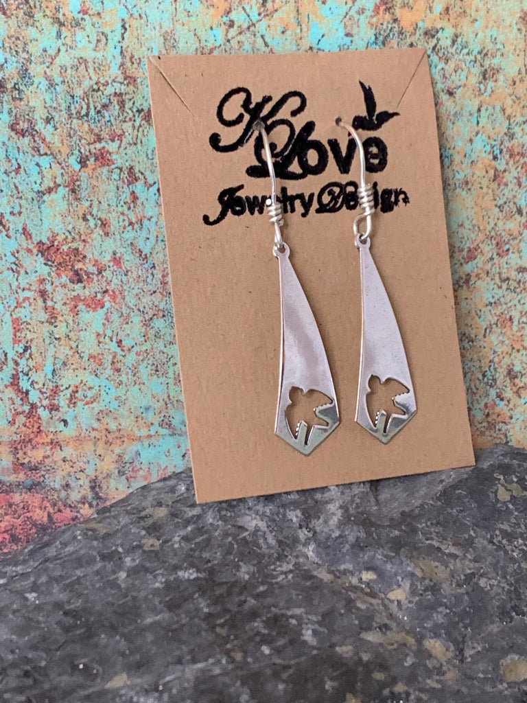 Flying Love Dove Sterling Silver Earrings