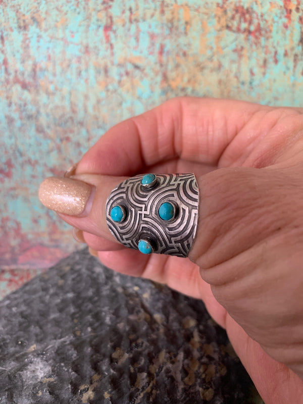 Swirls around Turquoise Ring