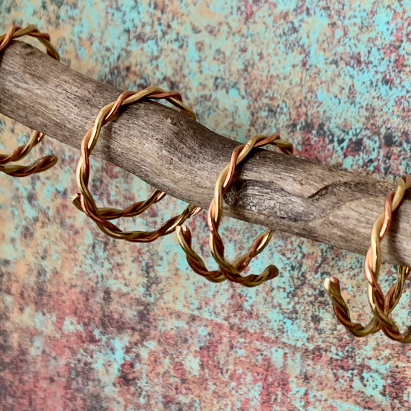 Twisted Copper and Brass Stackable Rings