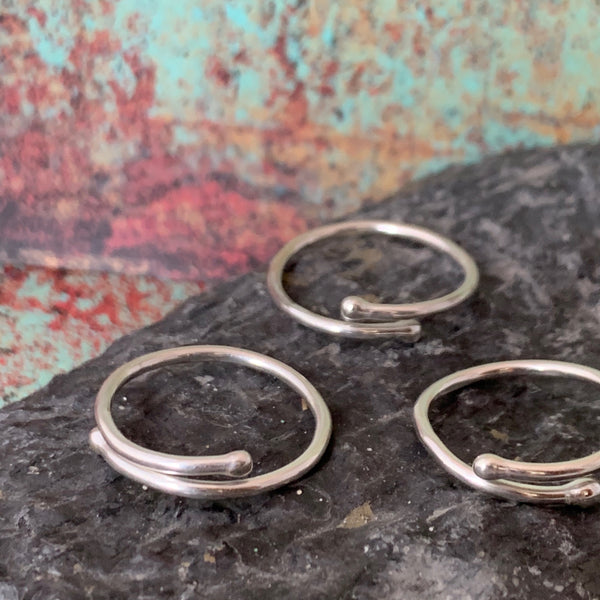 Argentinum Silver Adjustable and Stackable Rings