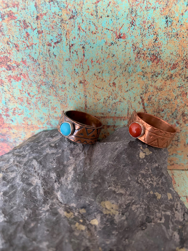 Copper Western Impressed Rings 3/8"