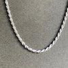 Sterling Silver 24" Adjustable Diamond Cut Rope Chain