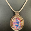 Vintage: Iridescent sterling silver pendant