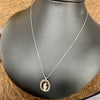 Vintage Oval Silver Praying Hands Necklace