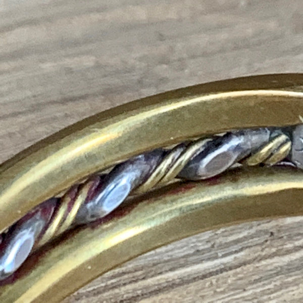 Red Brass and Silver Cuff for small wrist