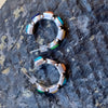 Vintage Multi Stone Hoop Earrings