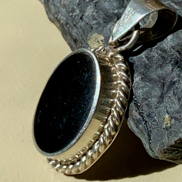 Vintage Onyx Sterline Silver Pendant