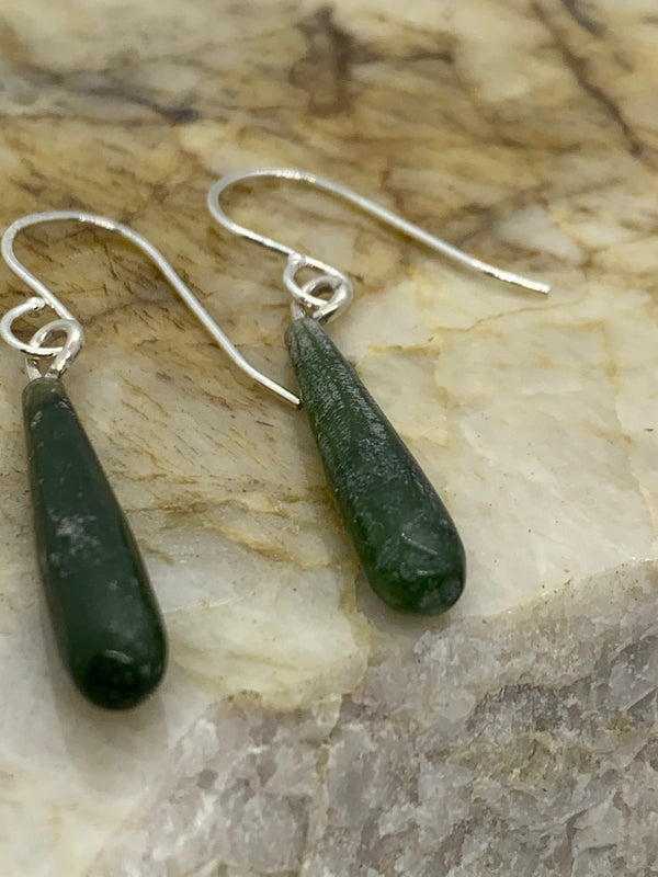 Rough emerald teardrop earrings